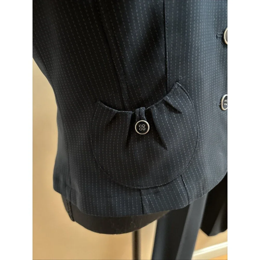 Signature Larry Levine Suit Women's Sz 10 Black Pinstripe Pants & Blazer Career
